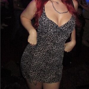 Leopard Print Vintage 90’s Mini Dress